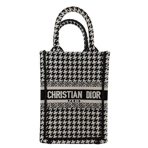 Dior Book Tote Large, Beige and Black Houndstooth - Alyssa Smirnov